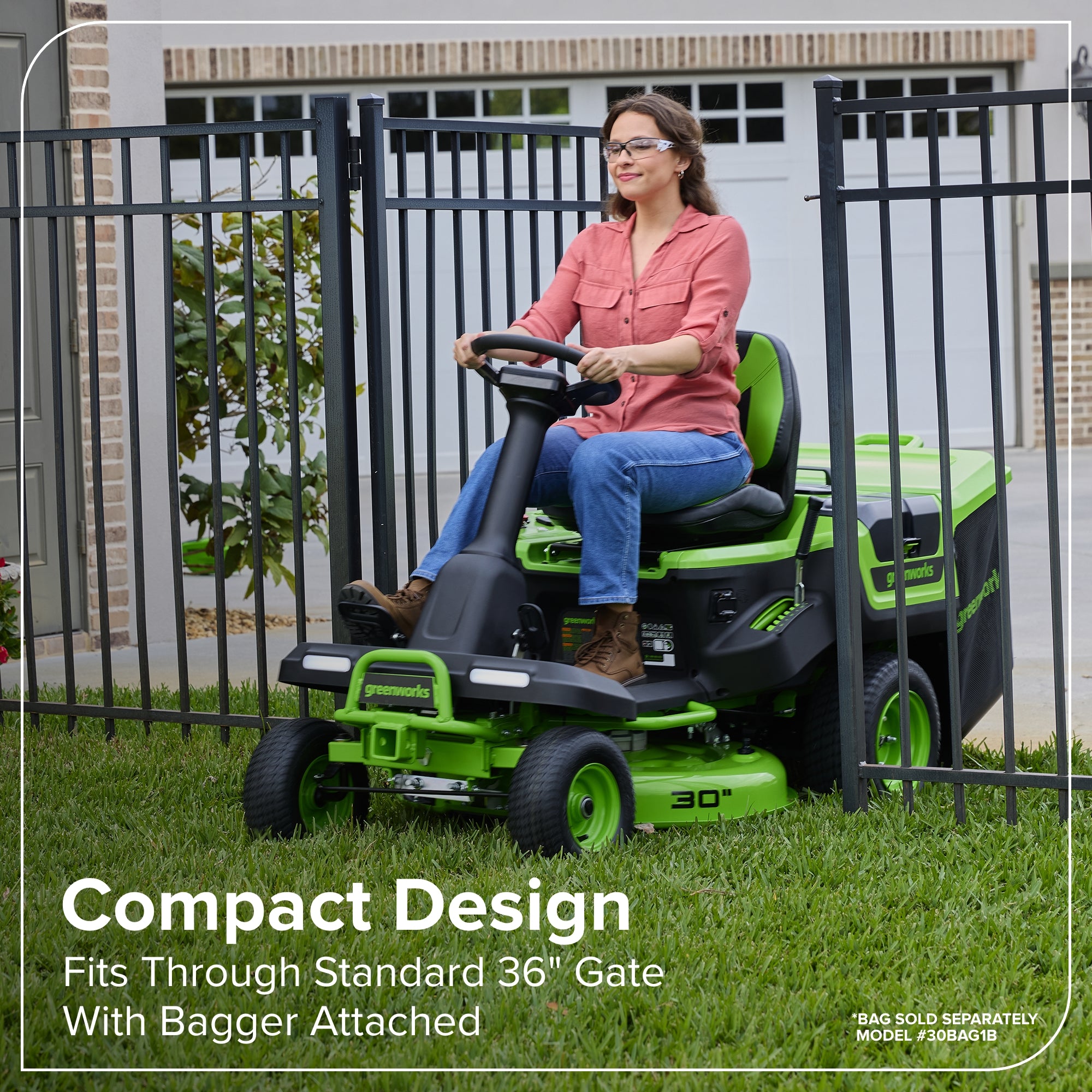 80V 30" CrossoverT Riding Lawn Tractor : (4) 6.0 Ah Batteries and 600-Watt Charger