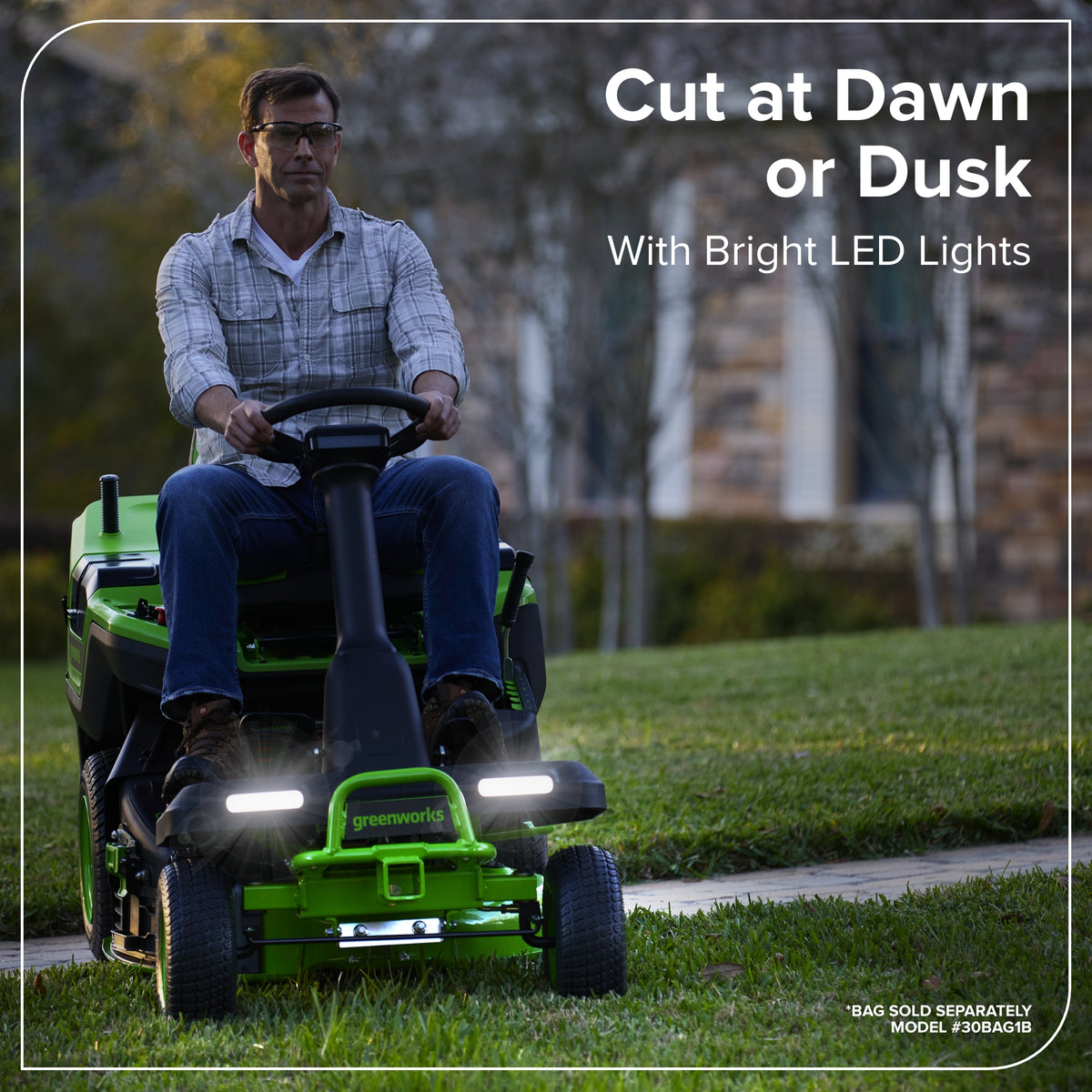 80V 30" CrossoverT Riding Lawn Tractor : (4) 6.0 Ah Batteries and 600-Watt Charger