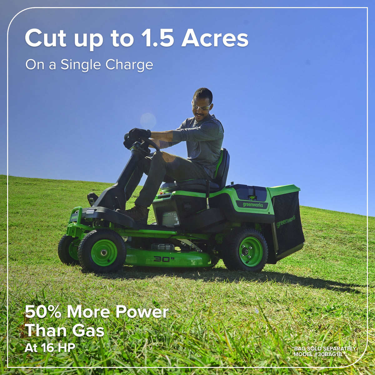 80V 30" CrossoverT Riding Lawn Tractor : (4) 6.0 Ah Batteries and 600-Watt Charger