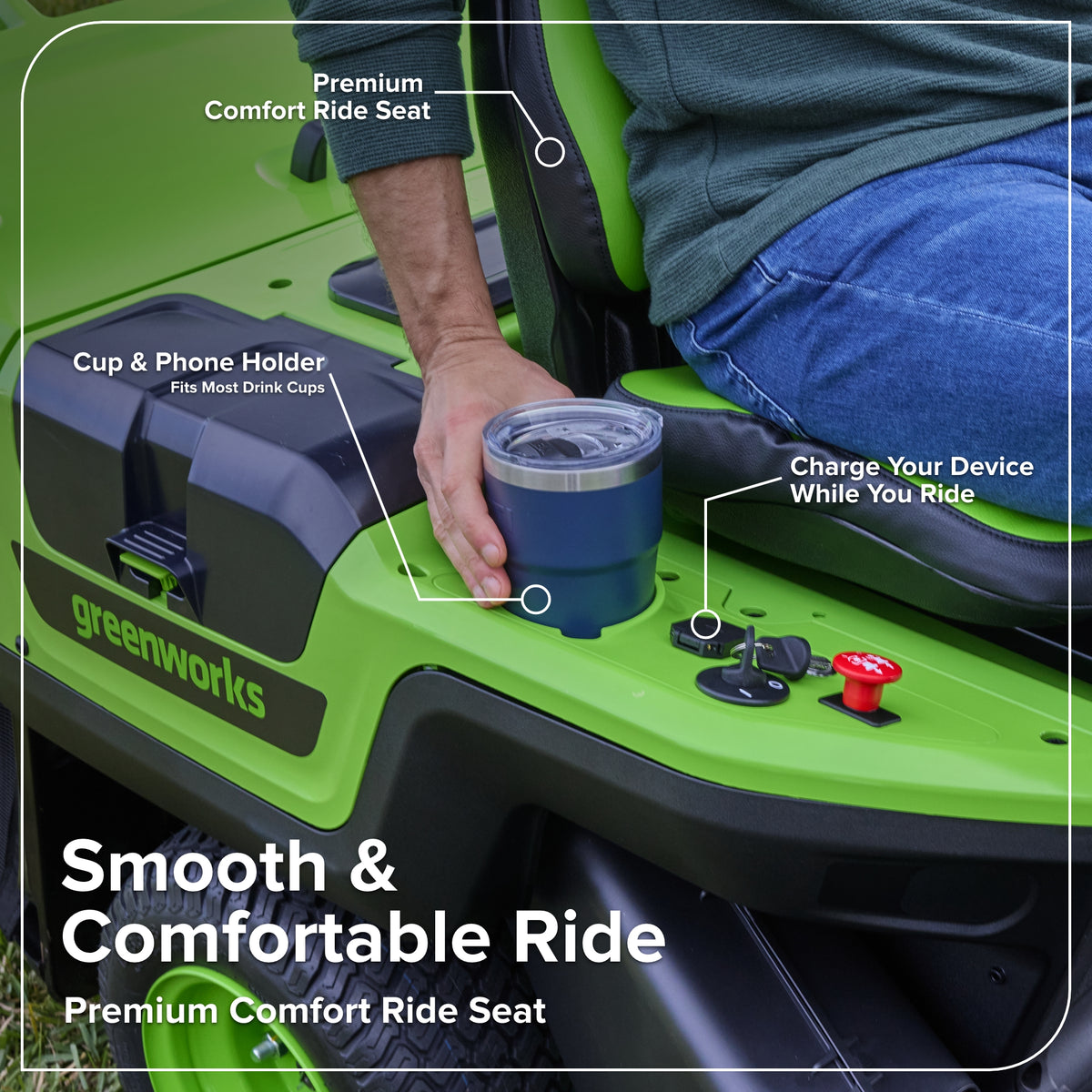 80V 30" CrossoverT Riding Lawn Tractor : (4) 6.0 Ah Batteries and 600-Watt Charger