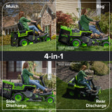 80V 30" CrossoverT Riding Lawn Tractor : (4) 6.0 Ah Batteries and 600-Watt Charger