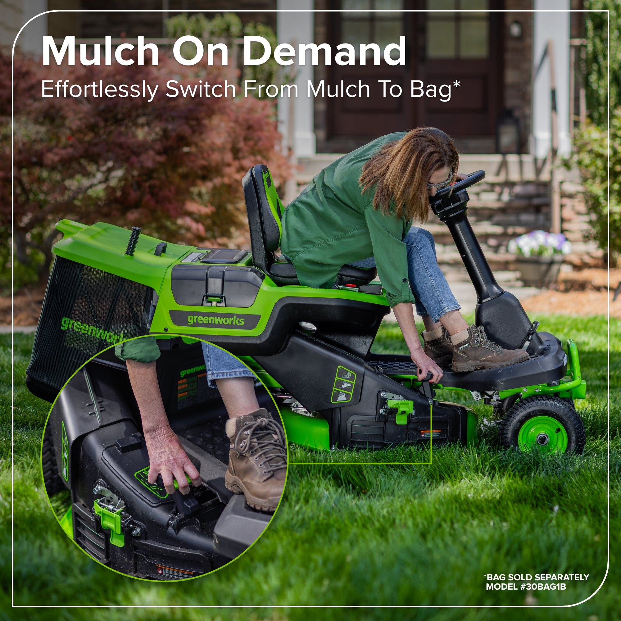 80V 30" CrossoverT Riding Lawn Tractor : (4) 6.0 Ah Batteries and 600-Watt Charger