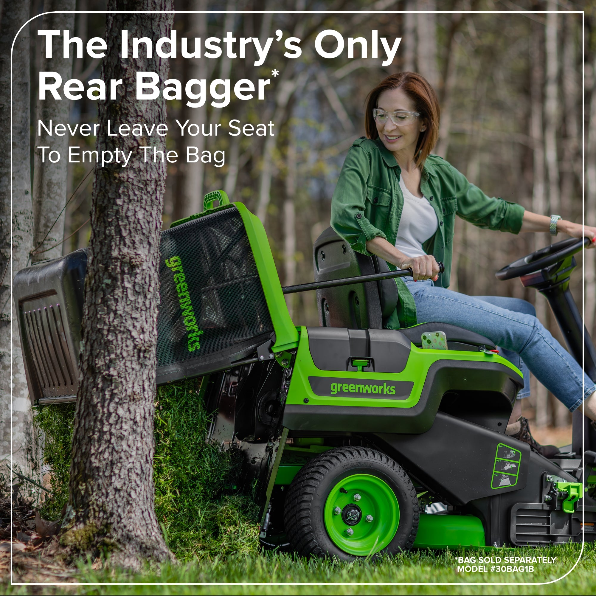 80V 30" CrossoverT Riding Lawn Tractor : (4) 6.0 Ah Batteries and 600-Watt Charger