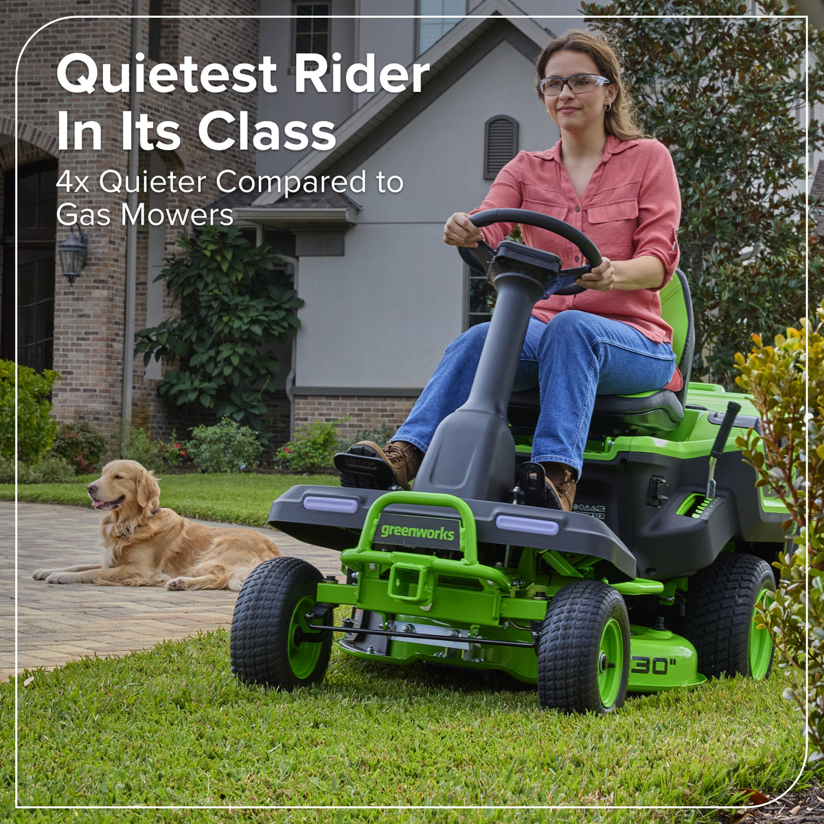 80V 30" CrossoverT Riding Lawn Tractor : (4) 6.0 Ah Batteries and 600-Watt Charger