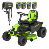 60V 42" Cordless Battery CrossoverT Riding Lawn Mower, (4) 8.0 Ah Batteries and 600W Wall Charger