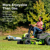 60V 42" Cordless Battery CrossoverT Riding Lawn Mower, (4) 8.0 Ah Batteries and 600W Wall Charger