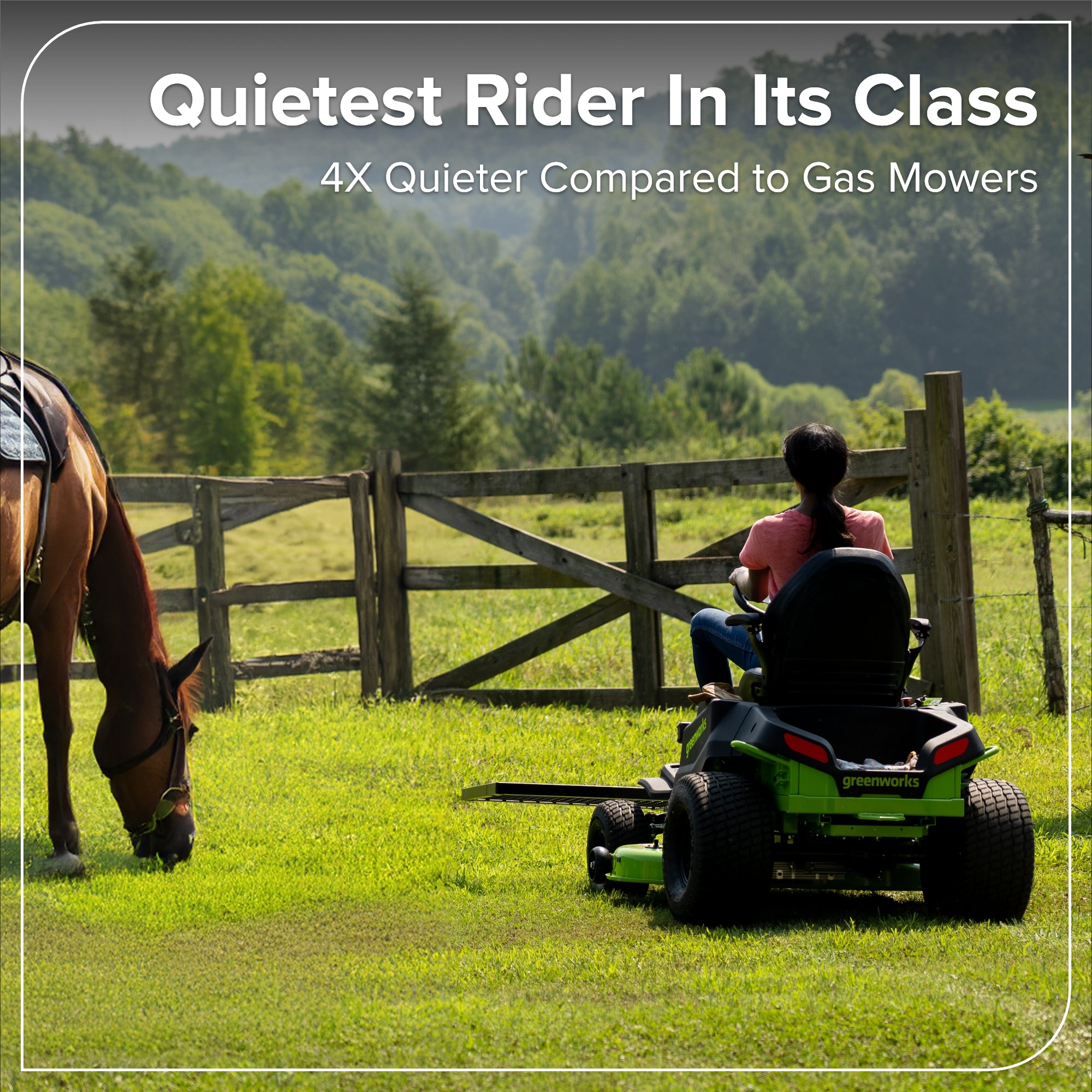 60V 42" Cordless Battery CrossoverT Riding Lawn Mower, (4) 8.0 Ah Batteries and 600W Wall Charger