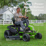 60V 42" Cordless Battery CrossoverT Riding Lawn Mower, (4) 8.0 Ah Batteries and 600W Wall Charger