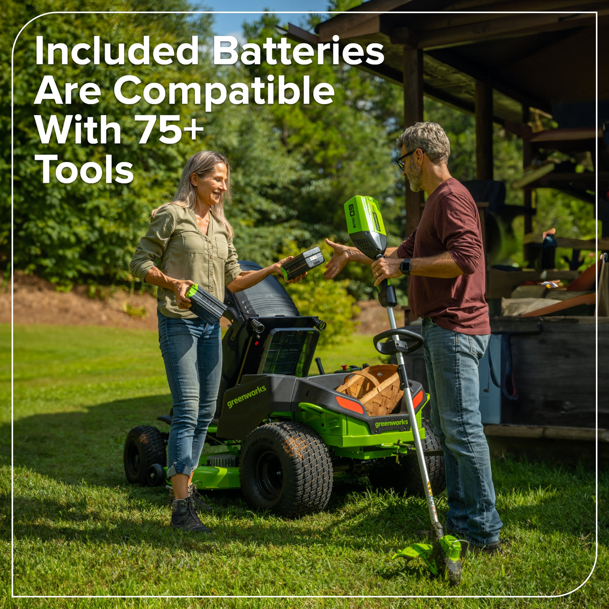 60V 42" Cordless Battery CrossoverT Riding Lawn Mower, (4) 8.0 Ah Batteries and 600W Wall Charger