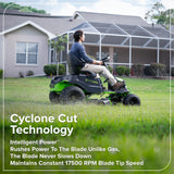 60V 42" Cordless Battery CrossoverT Riding Lawn Mower, (4) 8.0 Ah Batteries and 600W Wall Charger