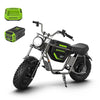 60V STEALTH Series Electric Mini-Bike: (1) 8.0 Ah Batteries and Charger