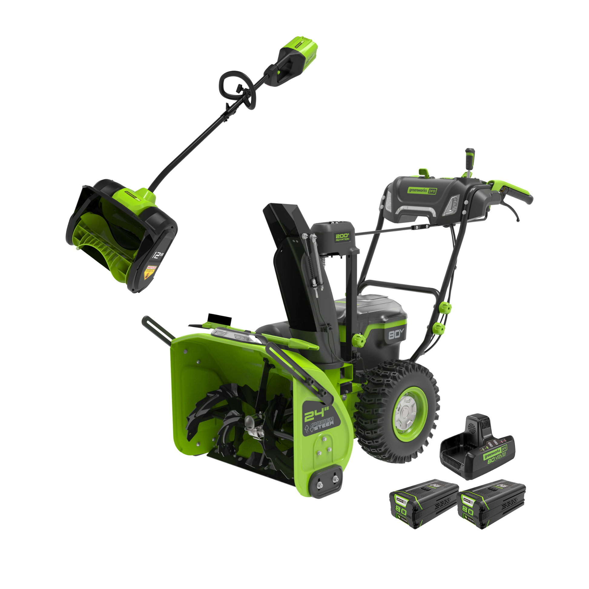 80V Two-Stage Snow Blower + Snow Shovel Combo Kit W/ (2) 5.0Ah