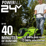 24V 13" Cordless Battery BL Push Lawn Mower w/ 4.0Ah Battery & Charger