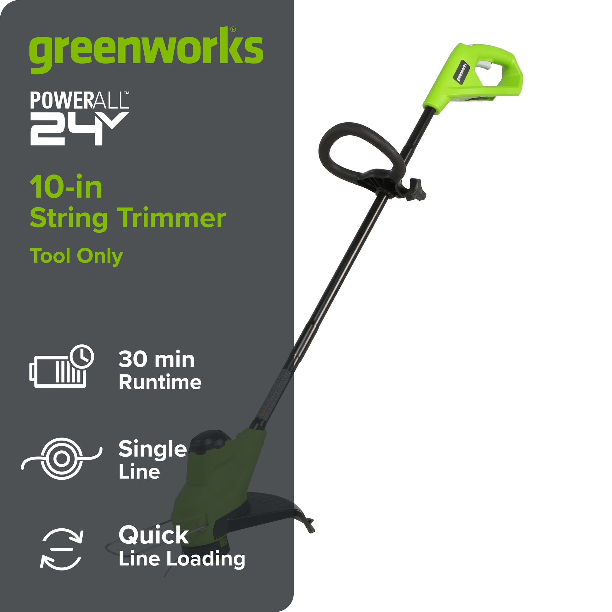 24V 10" Cordless Battery String Trimmer (Tool Only)