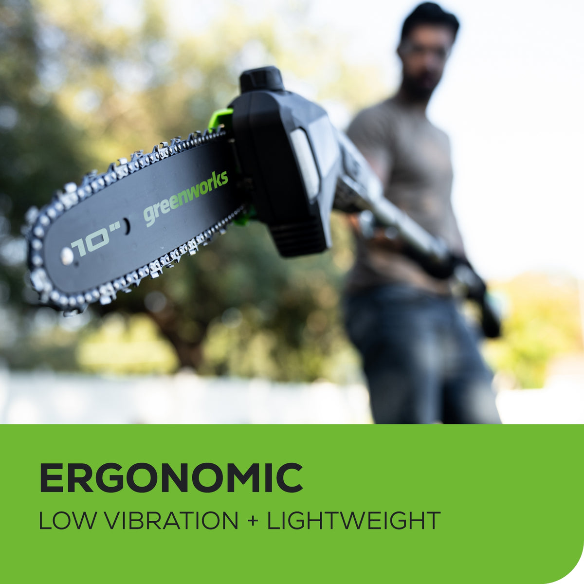 80V 10" Gen2 Cordless Battery Pole Saw: 2.0 Ah Battery and Rapid Charger