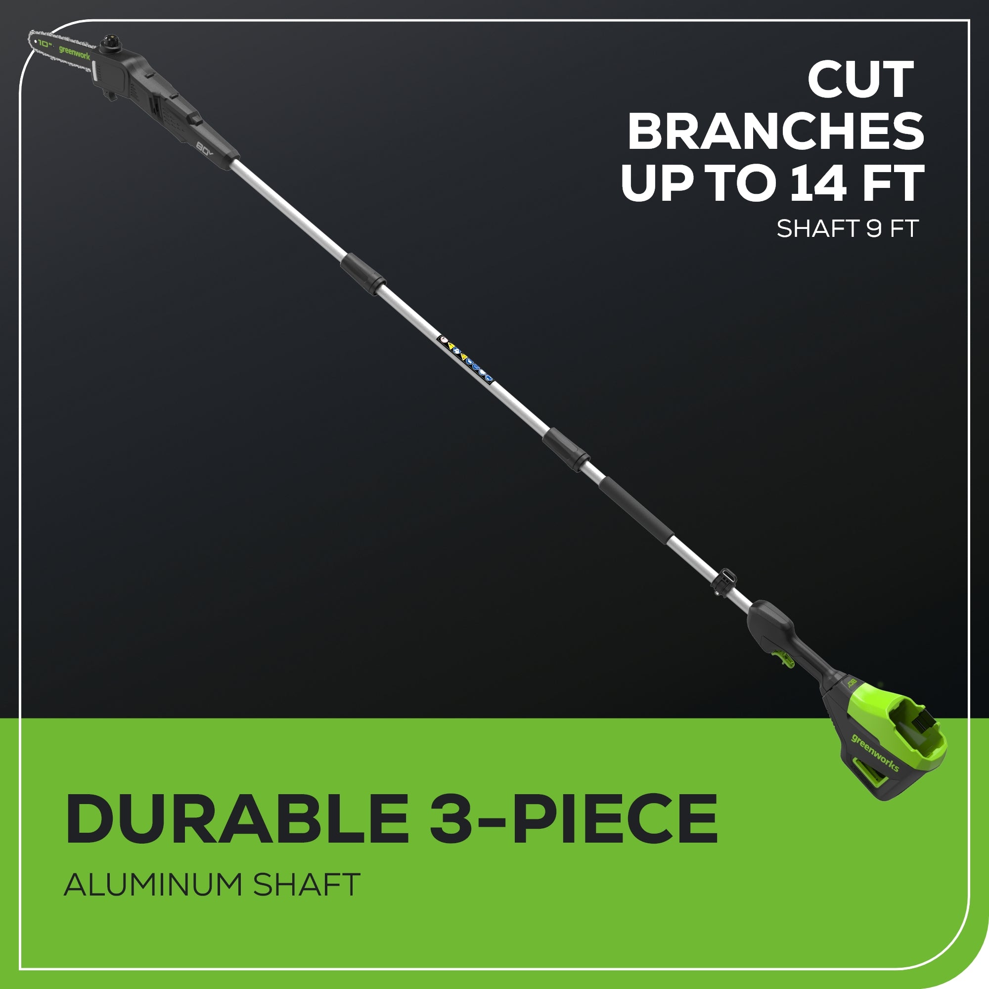 80V 10" Gen2 Cordless Battery Pole Saw w/ 2.0 Ah Battery & Rapid Charger