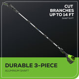 80V 10" Gen2 Cordless Battery Pole Saw: 2.0 Ah Battery and Rapid Charger