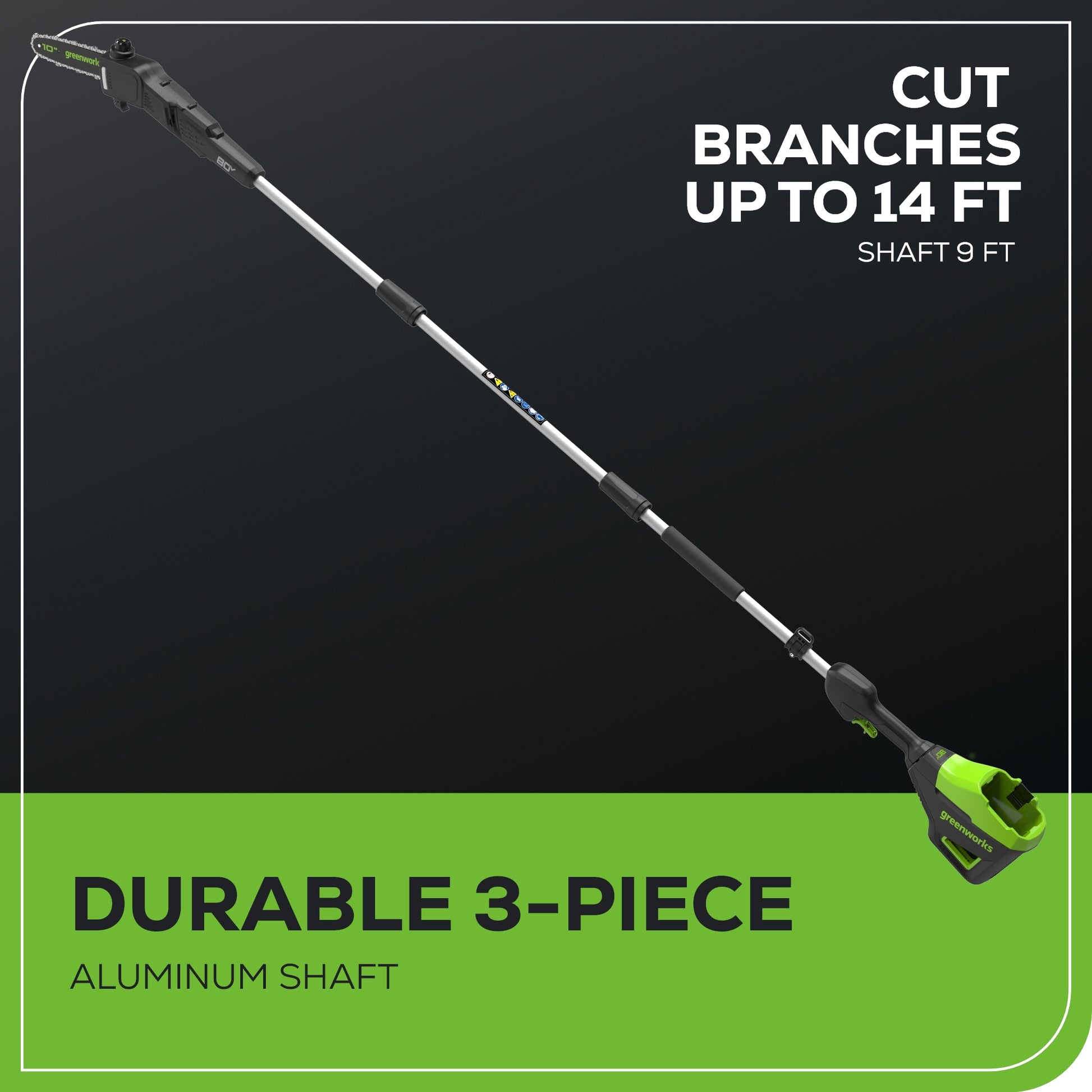 80V 10" Gen2 Cordless Battery Pole Saw w/ 2.0 Ah Battery & Rapid Charger