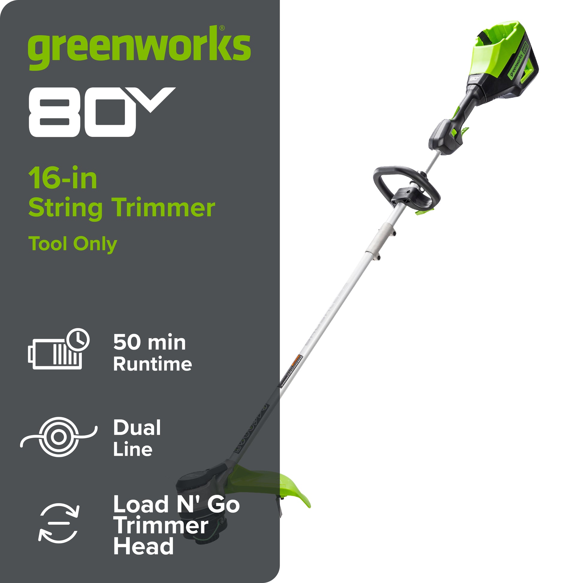 80V 16" GEN 2 Cordless Battery Brushless String Trimmer( .095 line) (Tool Only)