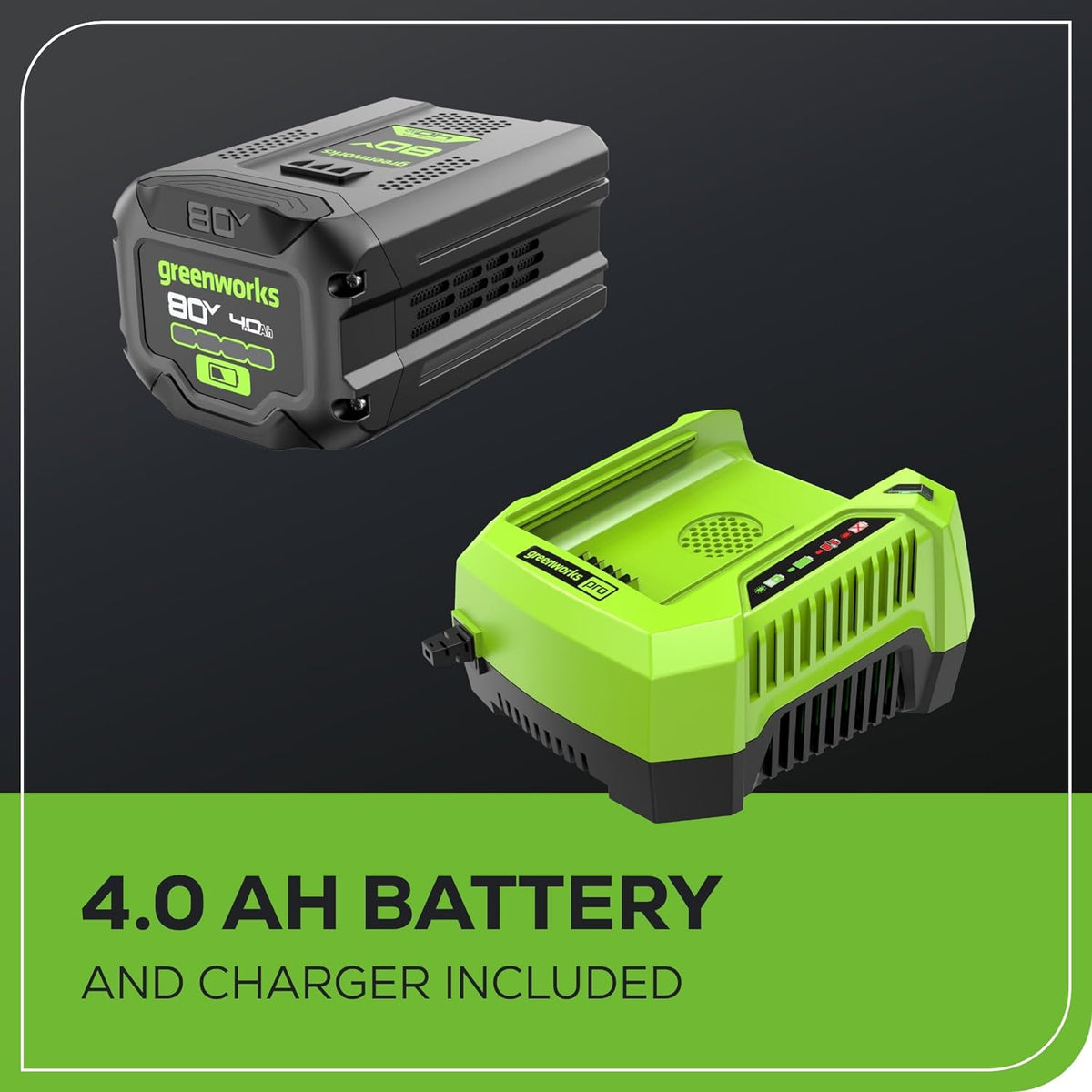 80V 21" Cordless Battery Push Lawn Mower W/ 4.0Ah Battery & Charger ...