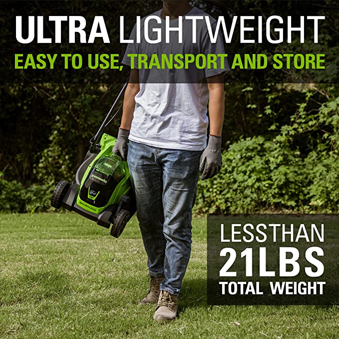 24V 13" Cordless Battery BL Push Lawn Mower w/ 4.0Ah Battery & Charger