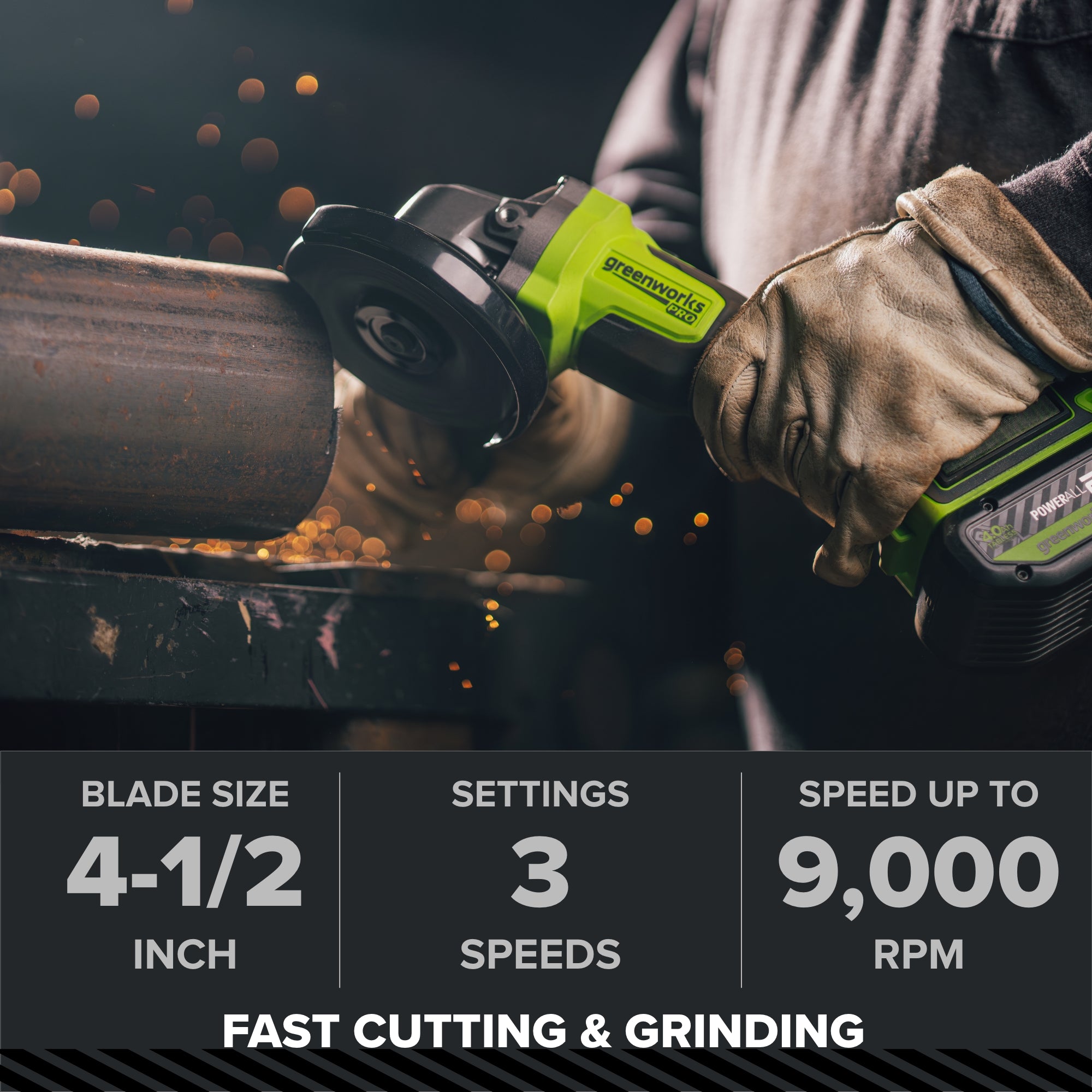 24V Cordless Battery 4.5" 5-Series Angle Grinder (Tool Only)