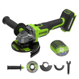 24V PowerAll Pro 4-1/2" Angle Grinder Kit with Grinding Wheel & 5-Pack of Turbo-Rim Diamond Wheels Set