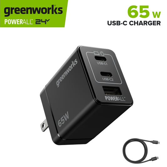 24V PowerAll Charger Set with 65W USB-C Charger Block and (1) 3' 100W USB-C Cable