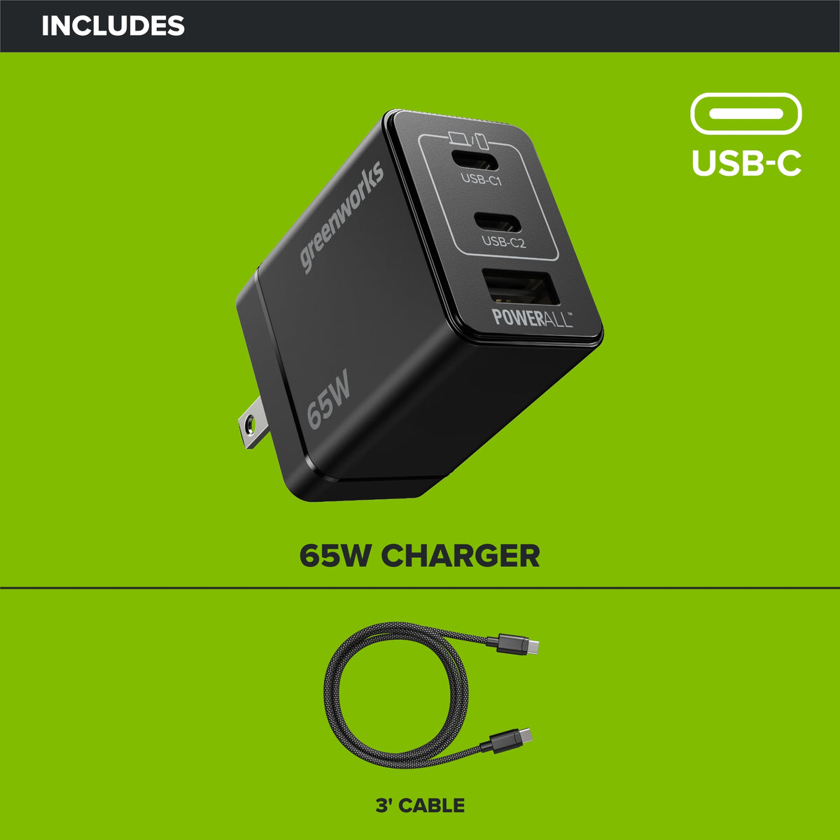 65W USB-C GaN II Charger & Cable Kit