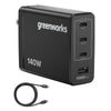 24V PowerAll Charger Set with 140W USB-C Charger Block and (2) 3.3' 100W USB-C Cables