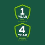 <h3>1-Year Tool Warranty</h3><p>Ride confident with Greenworks Limited Warranty.</p>