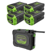 <h3>(4) 8.0Ah, (1) 20.0Ah Batteries</h3><p>Cuts up to 2.3 acre with (4) 8.0Ah Batteries .</p>