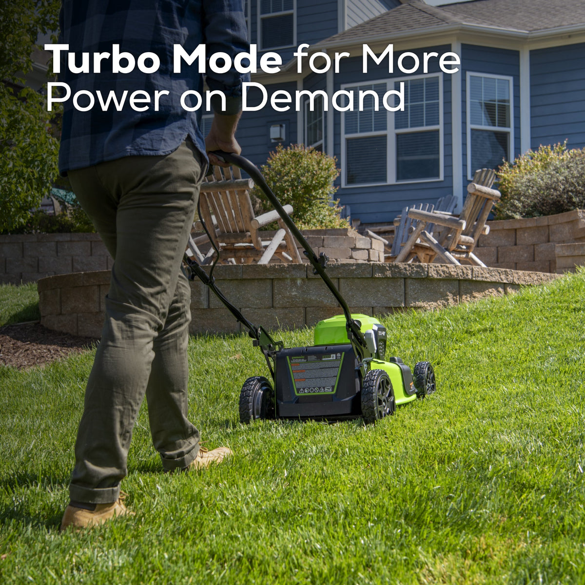 48V (24V x 2) 20" Cordless Battery Push Mower w/ Two (2) 4.0Ah USB Batteries & Dual Port Rapid Charger