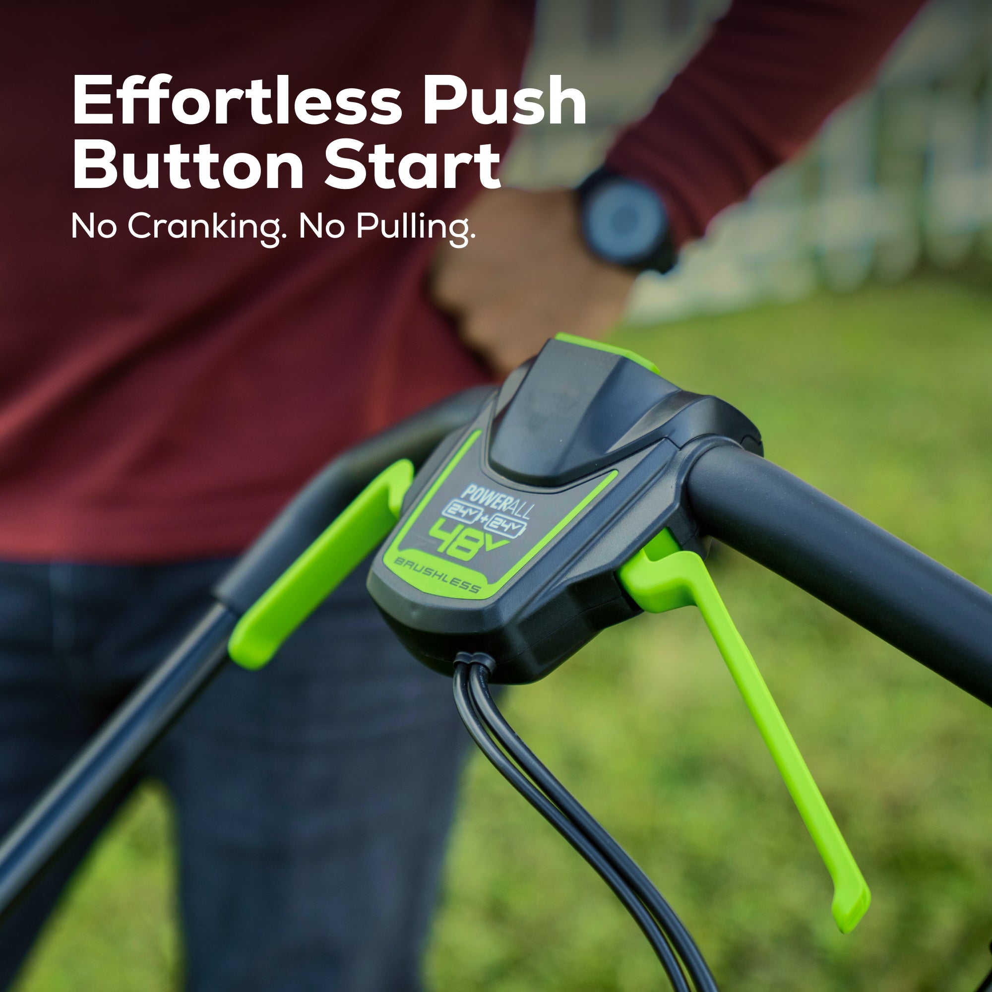 48V (24V x 2) 20" Cordless Battery Push Mower w/ Two (2) 4.0Ah USB Batteries & Dual Port Rapid Charger