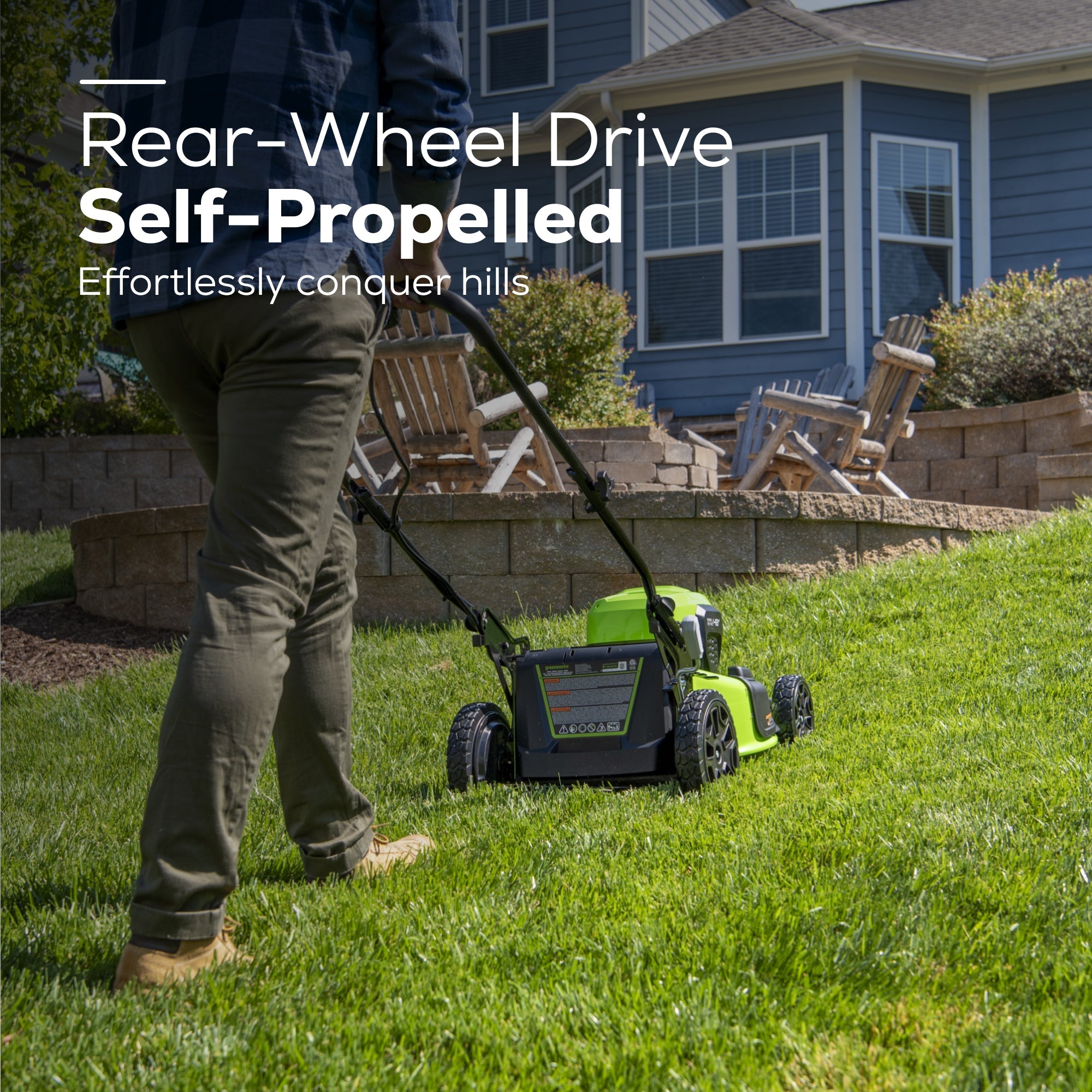 48V (24V x 2) 21" Cordless Battery Push Mower 3PC Combo Kit w/ (2) 5.0Ah Batteries,(1) 2.0Ah Battery,(1) Dual Port Rapid Charger & (1) 2A Charger