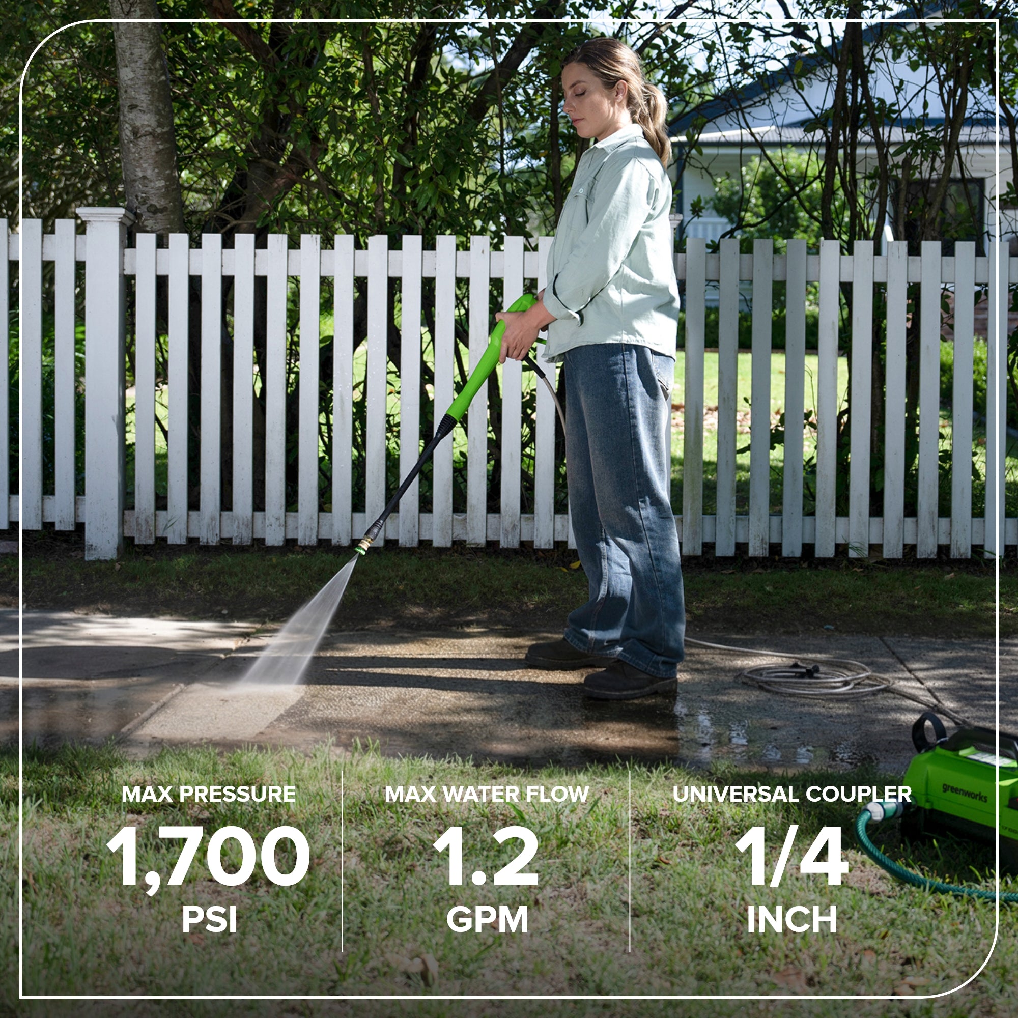 1700 PSI Ultra Compact 1.2 GPM Electric Pressure Washer