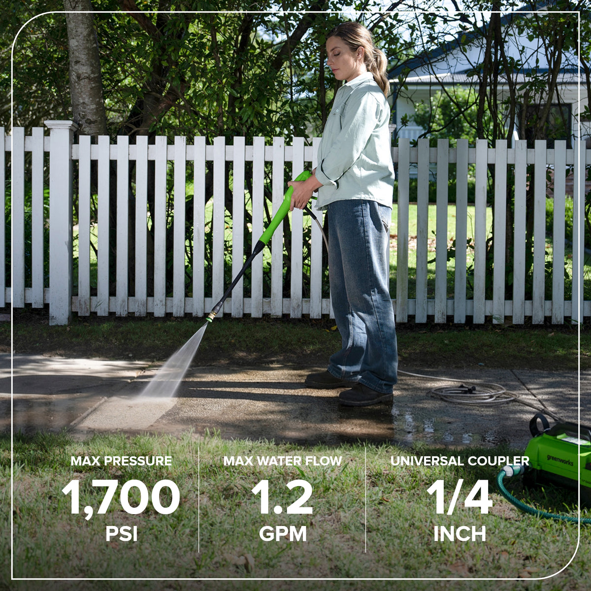 1700 PSI Ultra Compact 1.2 GPM Electric Pressure Washer