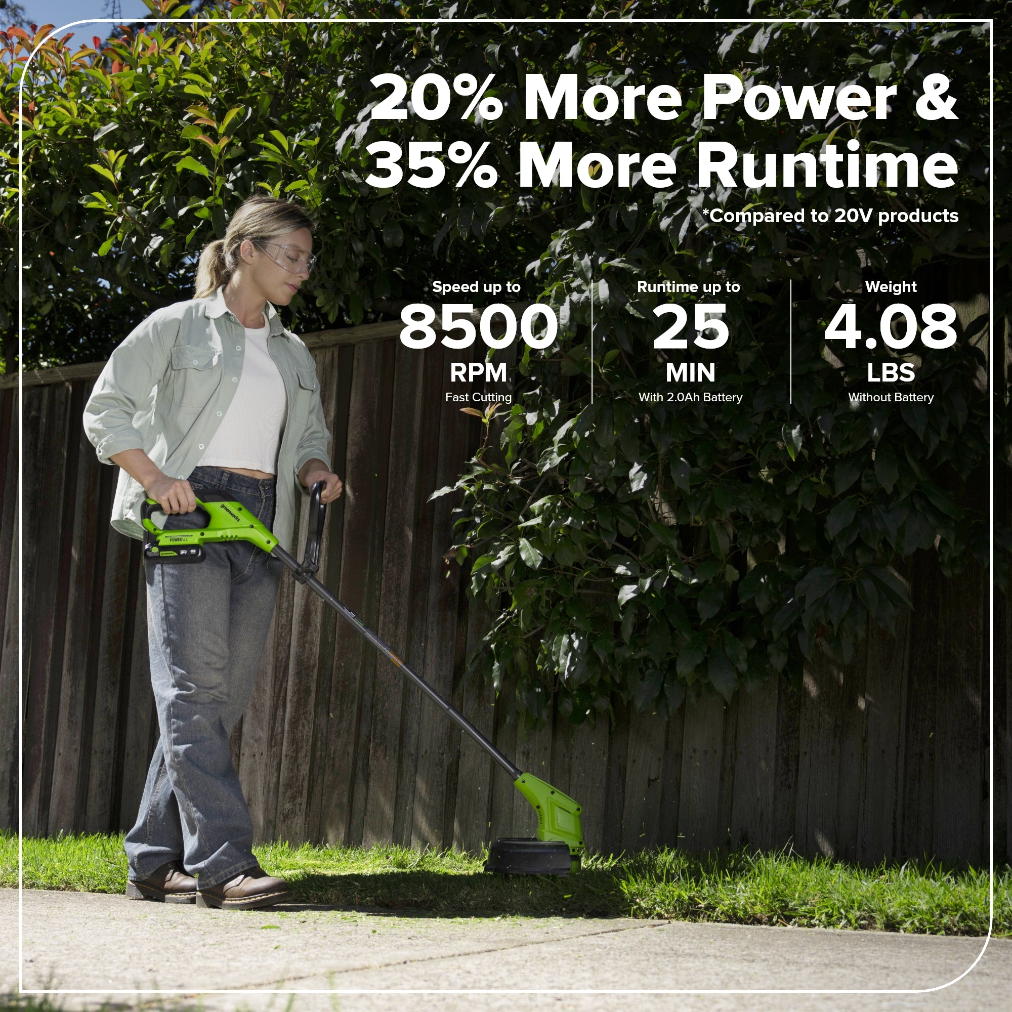 24V 12" Cordless Battery String Trimmer and 270 CFM Blower Combo Kit w/ 2.0Ah Battery, 30W Type-C Charger & (2) 3-Ft Cables