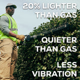 82V Cordless Battery Pole Hedge Trimmer: 2.5 Ah Battery and Dual-Port Charger