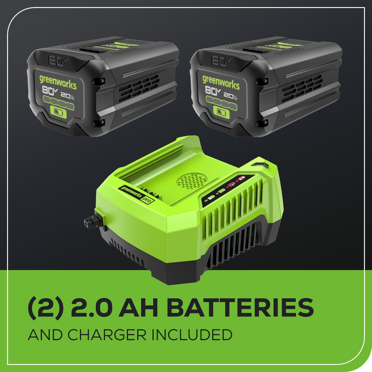 80V 21" Cordless Battery 3-in-1 Push Mower 3pc Combo Kit w/ (2) 2.0Ah Batteries & Rapid Charger