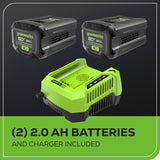 80V 21" Cordless Battery 3-in-1 Push Mower 3pc Combo Kit w/ (2) 2.0Ah Batteries & Rapid Charger