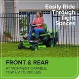 60V 30" CrossoverT Riding Lawn Tractor with (4) 8.0 Ah Batteries and 600-Watt Charger