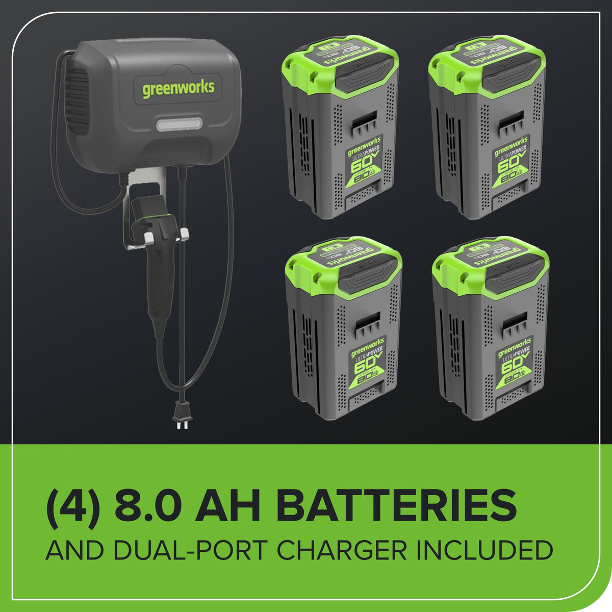 60V 30" CrossoverT Riding Lawn Tractor with (4) 8.0 Ah Batteries and 600-Watt Charger