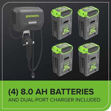 60V 30” CrossoverT Riding Lawn Tractor with (4) 8.0Ah Batteries & 600-Watt Charger