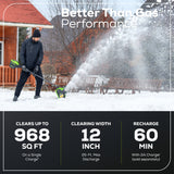 80V 12" Cordless Battery LED Snow Shovel (Tool Only)