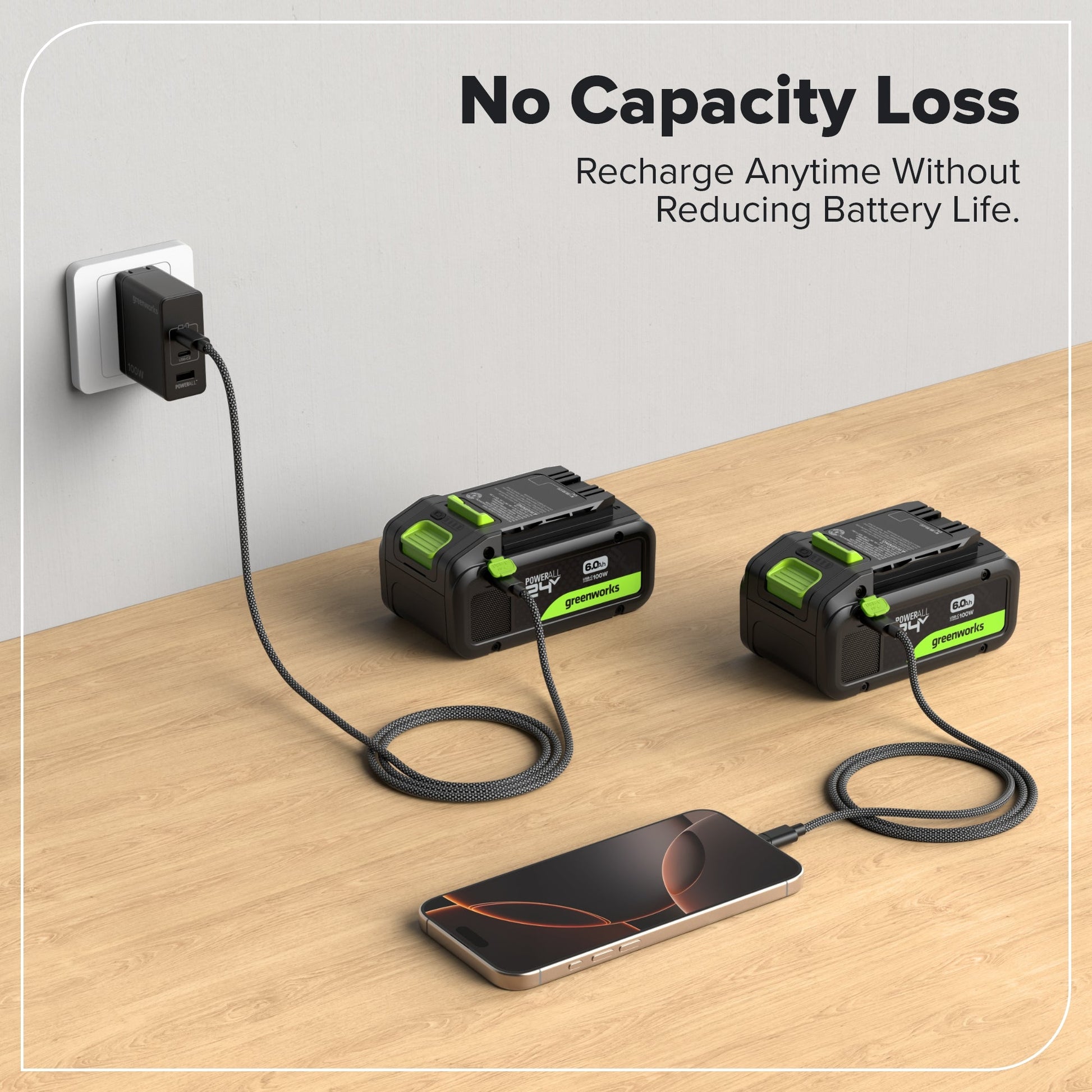 24V 6.0Ah Battery with Bi-Directional USB-C Port