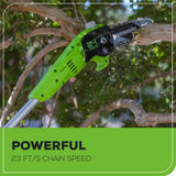 24V 8" Cordless Battery Pole Saw w/ 2.0 Ah Battery & Charger