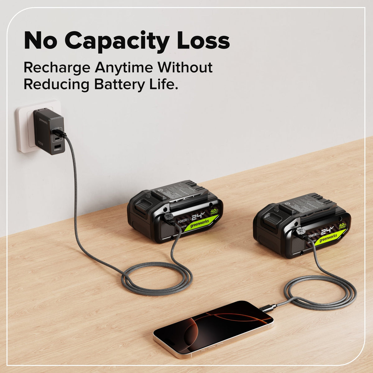 24V 4.0Ah Tabless Battery with Bi-Directional USB-C Port