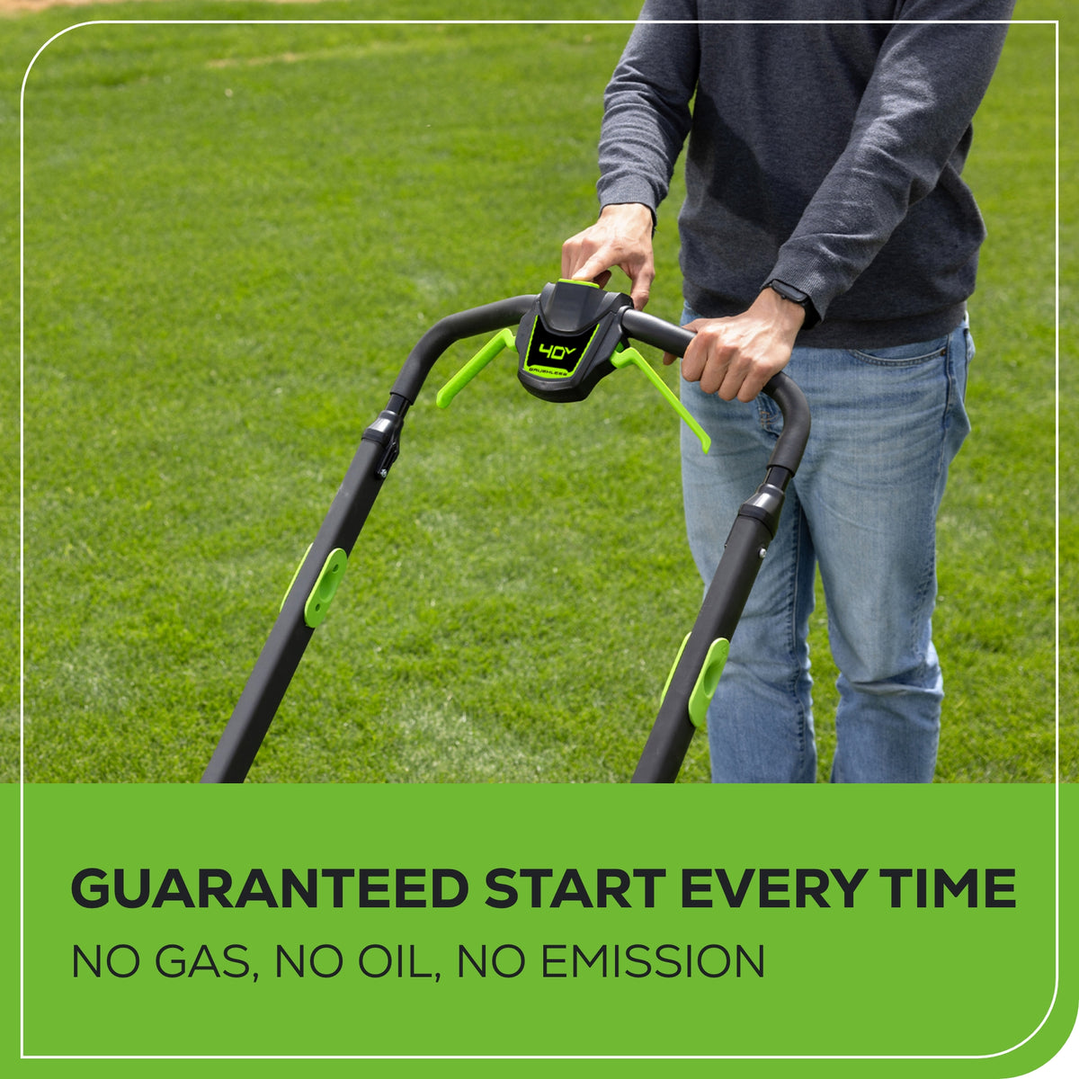 40V 20" Cordless Battery 4-in-1 Push Lawn Mower: 4.0 Ah Battery and 2A Charger