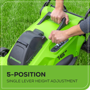 RENEWED 40V 16" Cordless Battery Brushless Push Lawn Mower w/ 4.0Ah Battery & Charger
